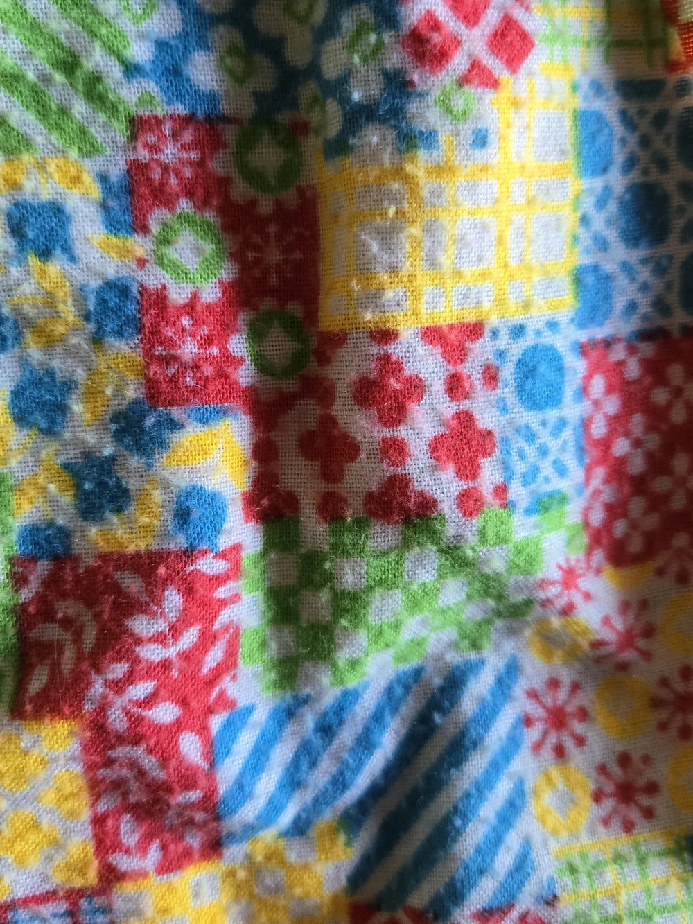 Vintage 70s Patchwork Print Long Sleeve Girls Nightgown 2T 3T